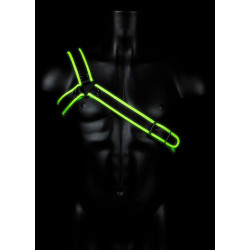 Ouch! Harnais phosphorescent Gladiator Glow Noir-Vert Neon